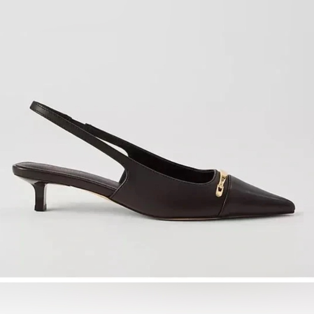 Ann Taylor Black Slingback Heels